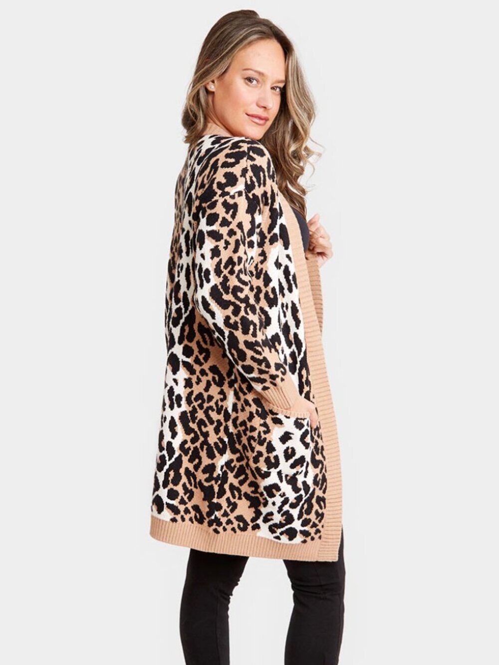 Leopard Pattern Pocket Cardigan - Picture 2 of 2